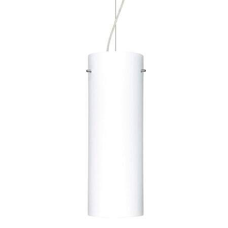 Besa Lighting Stilo 18 Cord Pendant, Opal Matte, Satin Nickel Finish, 1x150W Incandescent 1KX-412807-SN